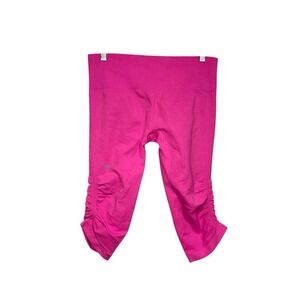 Lululemon Athletica Pink Ruched Cuffed Cropped Leggings‎ Capris Size 10